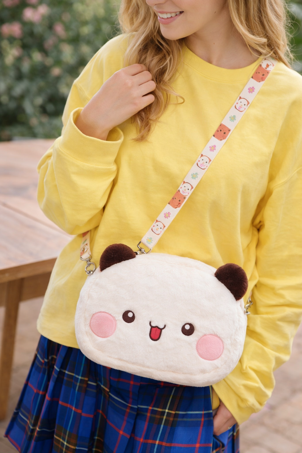 Yier Panda Bear Plush Backpack & Bubu Dudu Kawaii Crossbody Bag