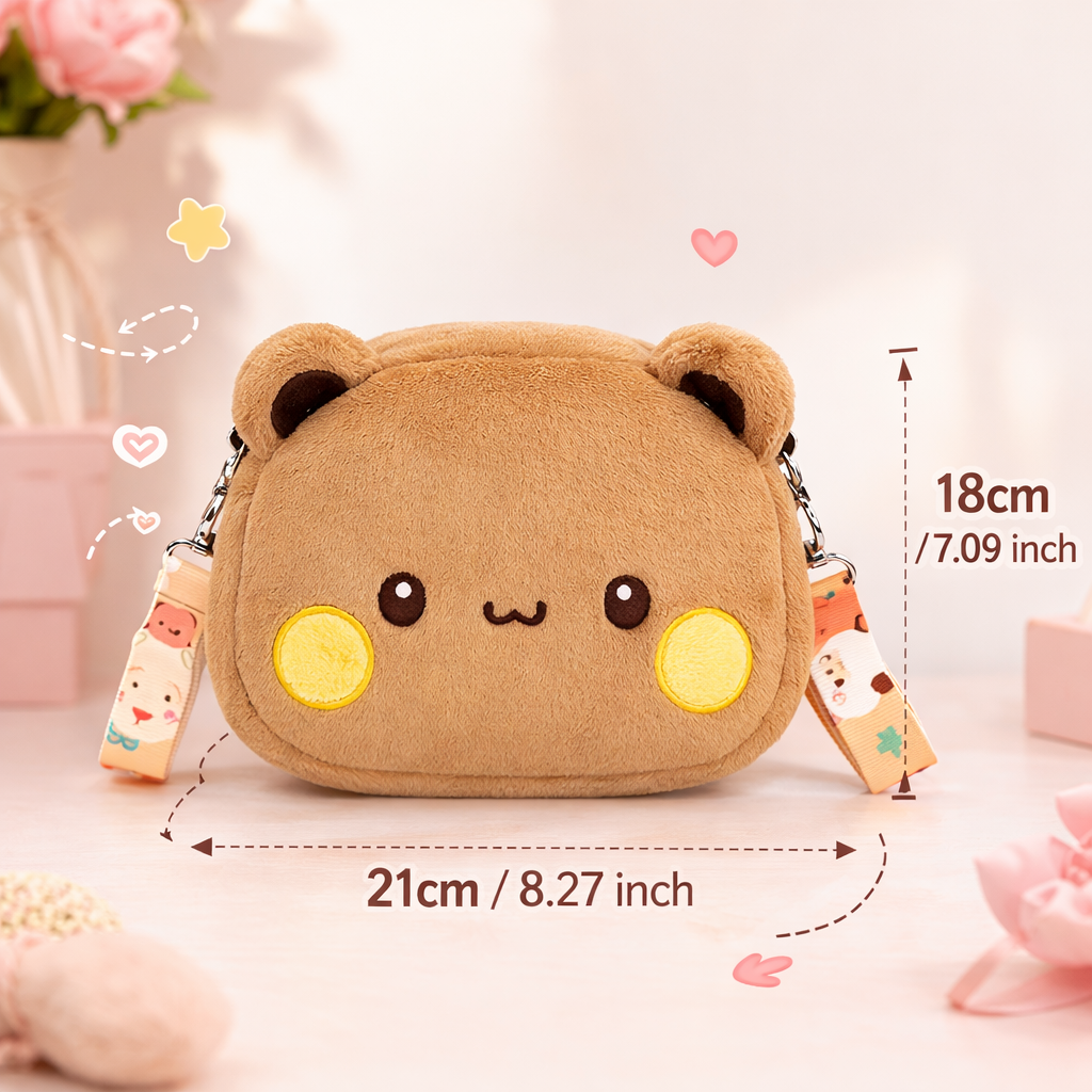 Yier Panda Bear Plush Backpack & Bubu Dudu Kawaii Crossbody Bag