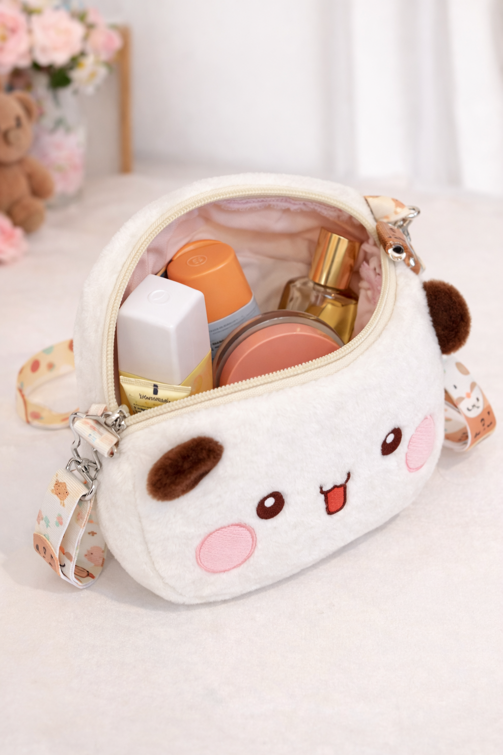 Yier Panda Bear Plush Backpack & Bubu Dudu Kawaii Crossbody Bag