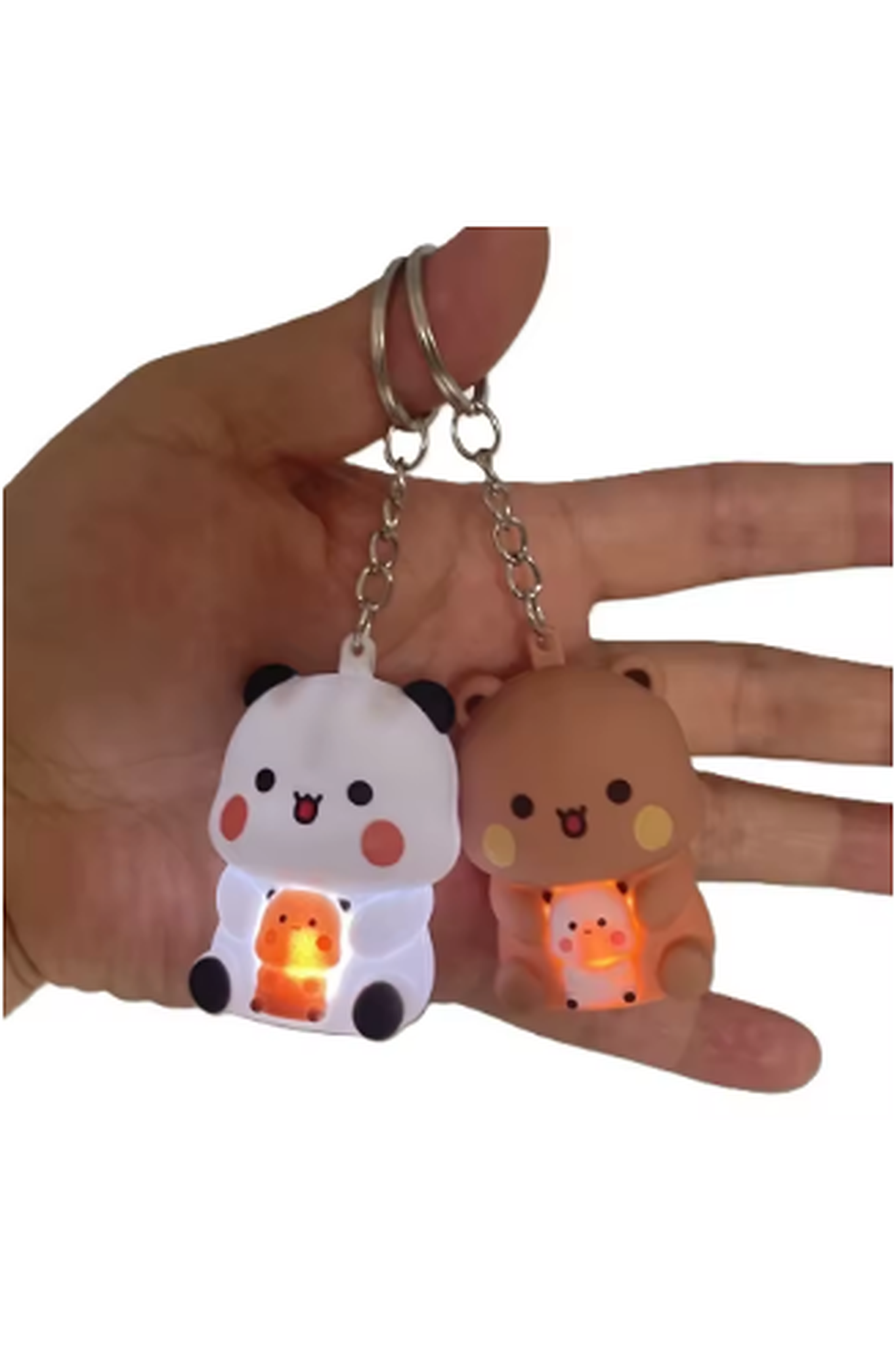 Cute Bubu & Dudu LED Couple Keychain